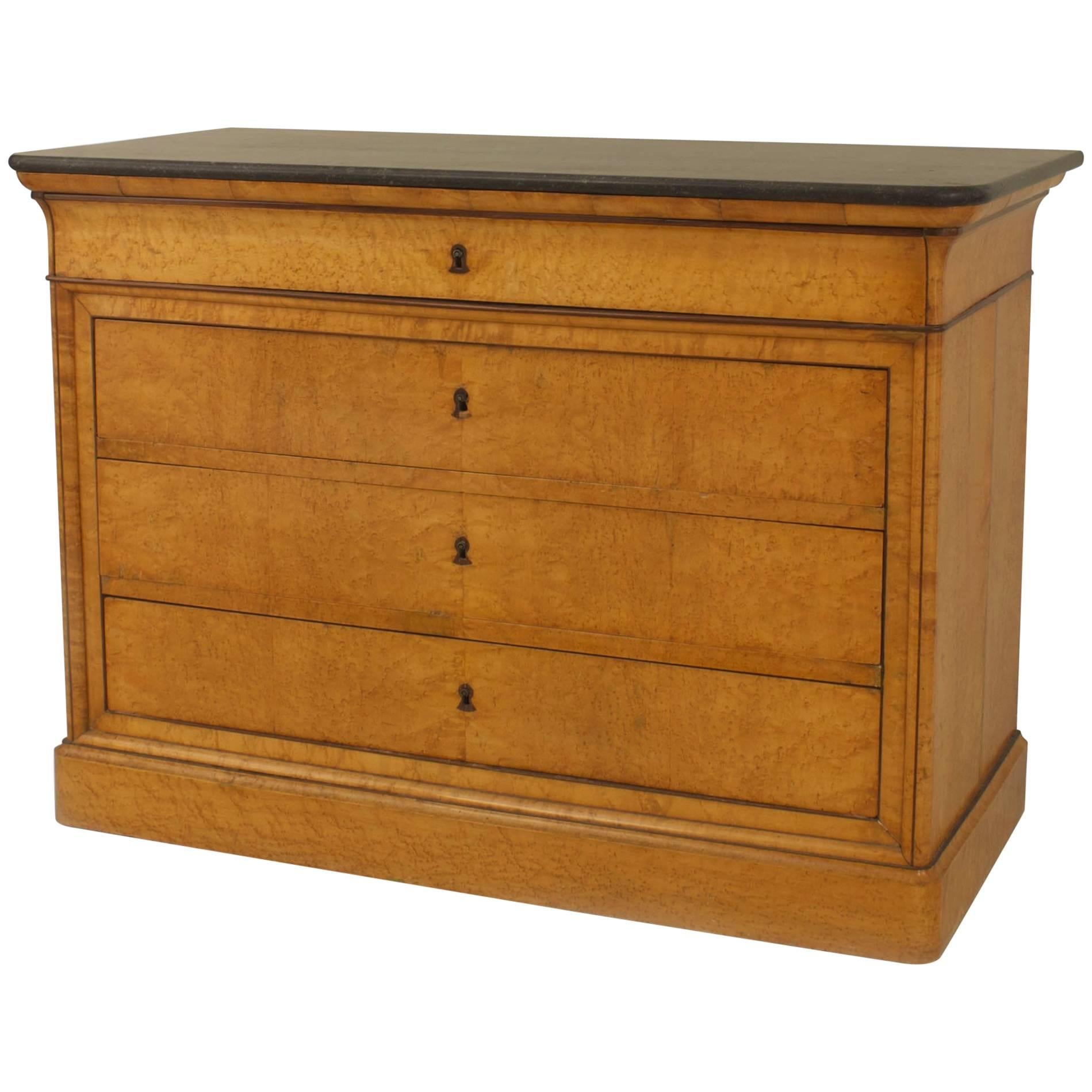 French Charles X Maple Chest For Sale
