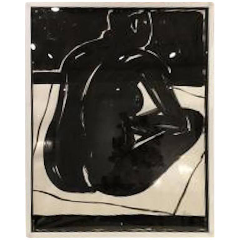 Œuvre d'art à l'encre noire nue de Michael Loew