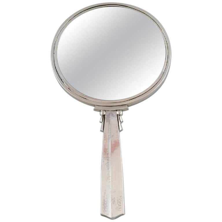 Jensen Art Deco Hand Mirror in Sterling Silver at 1stDibs