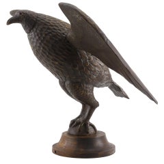Carved and Painted Eagle on Stand