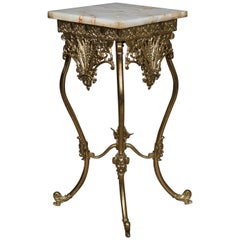 Porte-plante français ancien de style Louis XV en bronze et onyx:: vers 1890