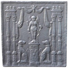 19th Century French 'Cupid with Dogs' Fireback