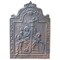 Plaque de cheminée / dosseret 'Faith' de style Louis XIII hollandais