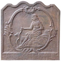 Plaque de cheminée / dosseret "Diana" néoclassique français du 19e siècle