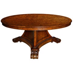 Large Regency Pollard Elm Circular Center Table, English, circa 1820 In Stock