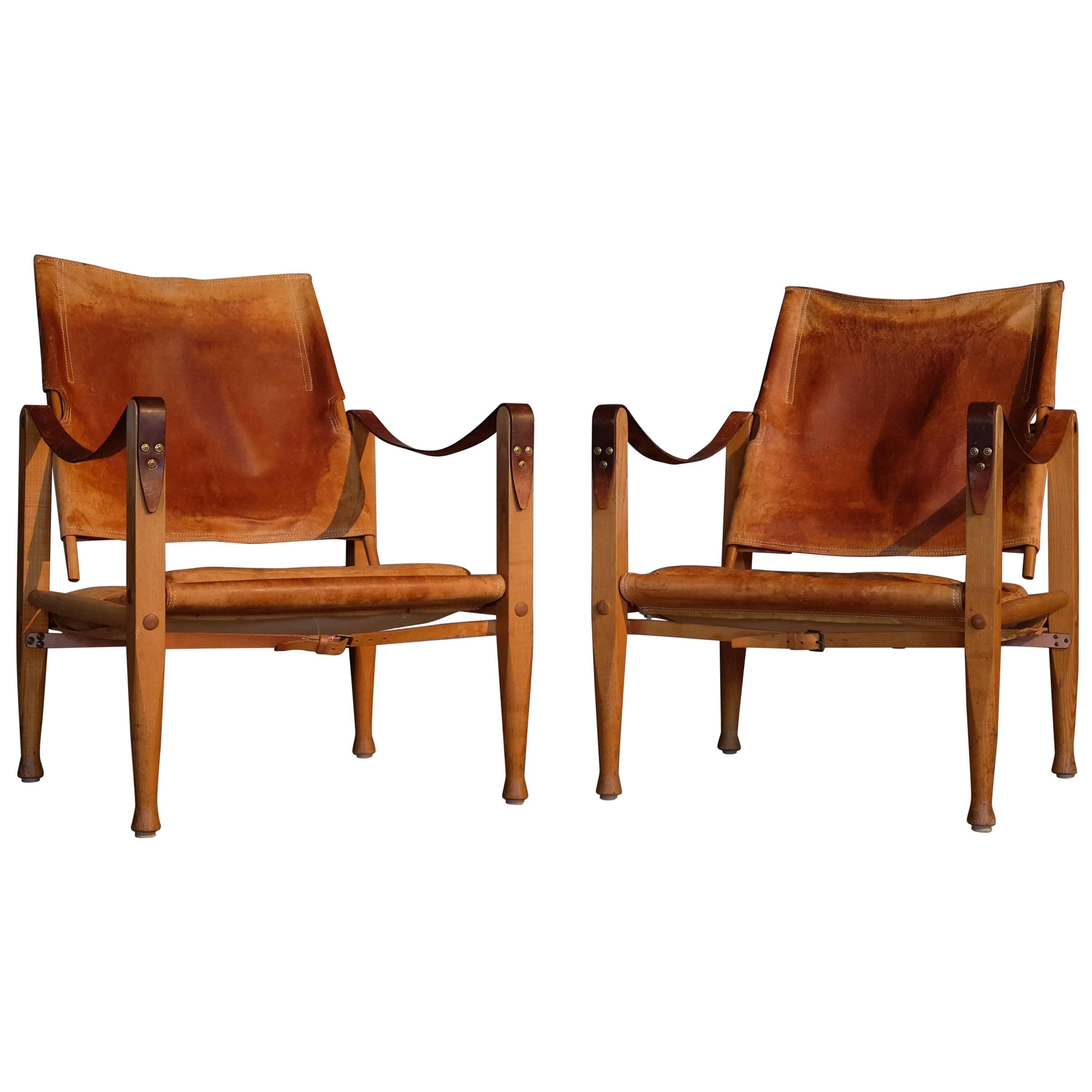 Pair of Kaare Klint Safari Chairs, 1960s at 1stDibs