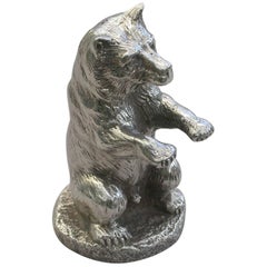 Victorian Novelty Cast Silver Crouching Bear Pepper E H Stockwell, London, 1875