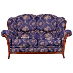 Nieri Palatino Designer Sofa Purple Blue Fabric Two-Seat Couch Pattern Flowers