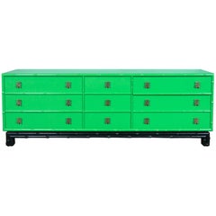 Ficks Reed Chinoiserie Credenza or Long Chest of Drawers