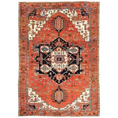 Antico tappeto persiano Heriz Serapi, 1900 circa