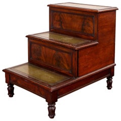 Antique English Library Stairs or Bedside Tables, circa 1840