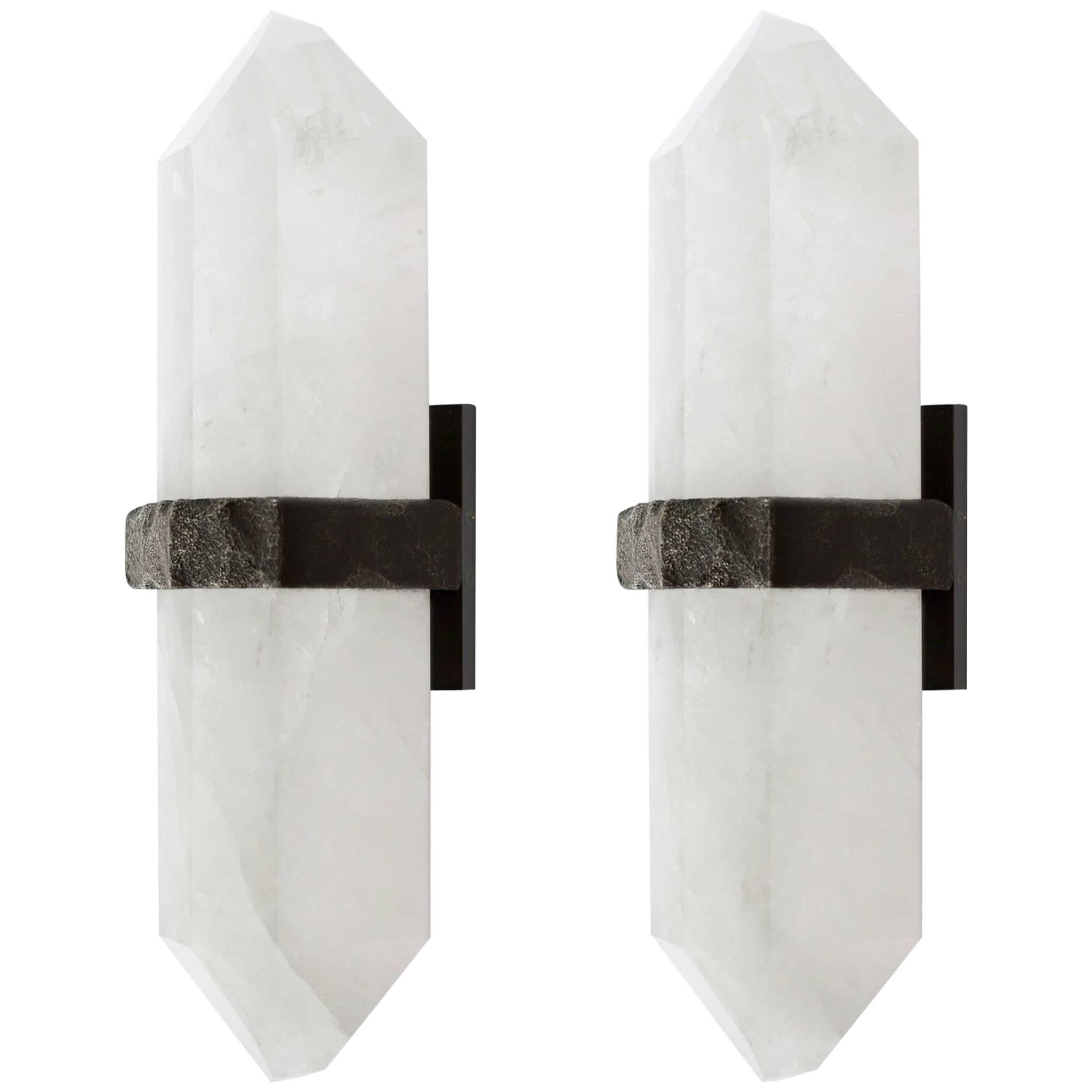 DDM Rock Crystal Quartz Wall Sconces For Sale