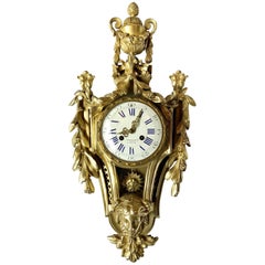 Antique Bronze Stunning Louis XV Style Cartel Clock Dated and Marked