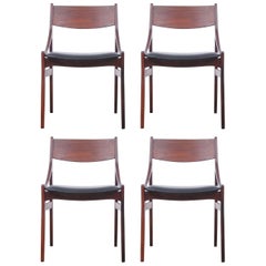 Set of Four Scandinavian Chairs in Rosewood by H. Vestervig Eriksen