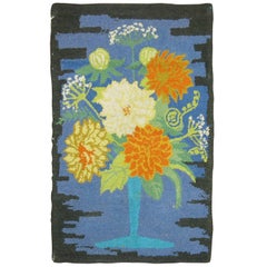 Vintage American Hooked Mat Size Rug