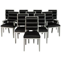Set of Ten Deco Style Roll Back Dining Chairs