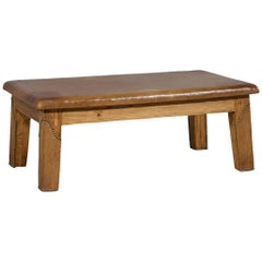Table basse vintage Ralph Lauren en cuir vieilli