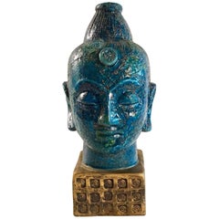 Vintage Bitossi Aldo Londi Buddha Head, Italy, circa 1965