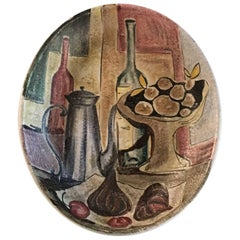 Retro Marcello Fantoni Italy Wall Plaque Still Life, circa 1950