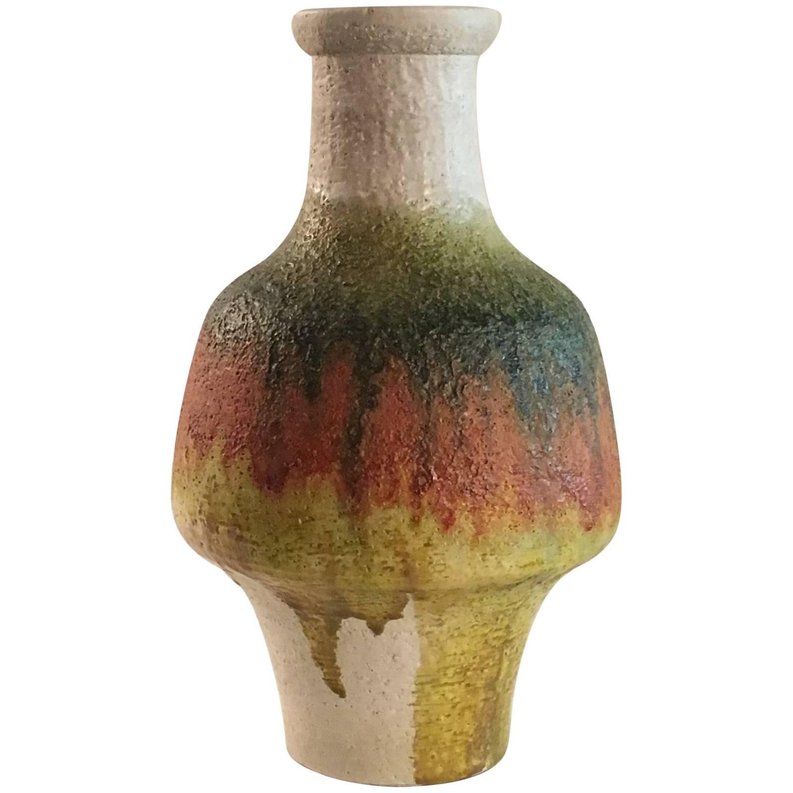 Marcello Fantoni Shaped Vase, Italy, circa 1960 Multi-Color