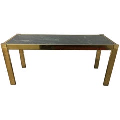 Midcentury Brass and Marble Table