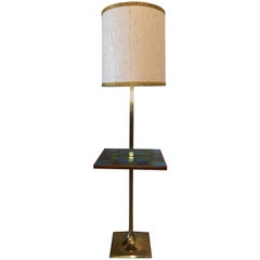Georges Briard Midcentury Floor Lamp with Multicolored Mosaic Top