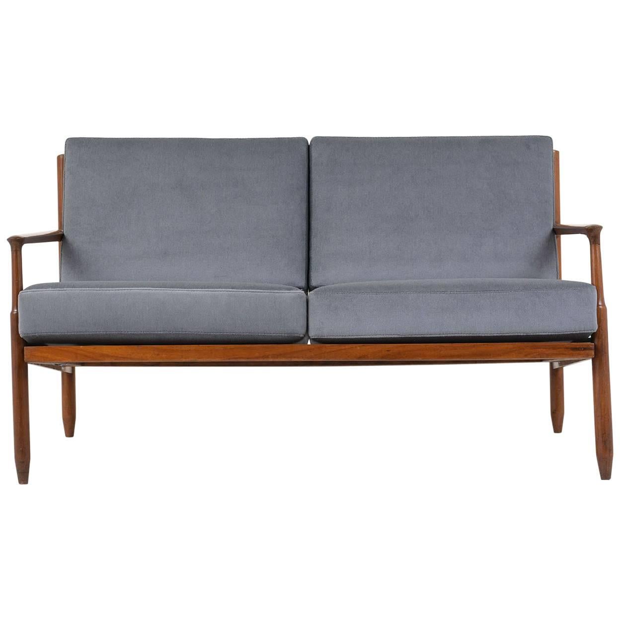 MidCentury Modern Green Leather Loveseat by Skippers Mobler at 1stDibs vintage mid century