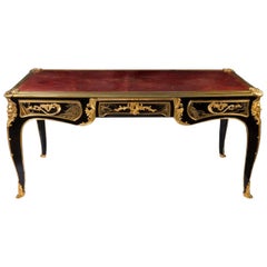 A 19th Century Black Lacquered and Ormolu-Mounted Bureauplat