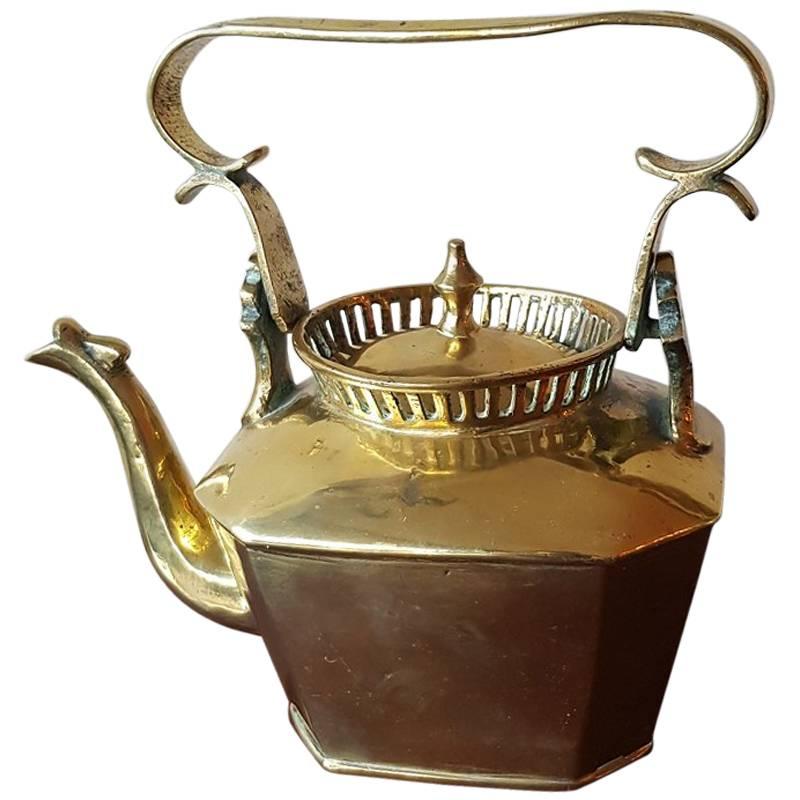 18th-19th Century Cast Brass Tea Kettle