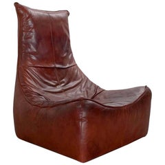 1970s Modern Leather Lounge Chair "Rock" by Gerard Van Den Berg for Montis