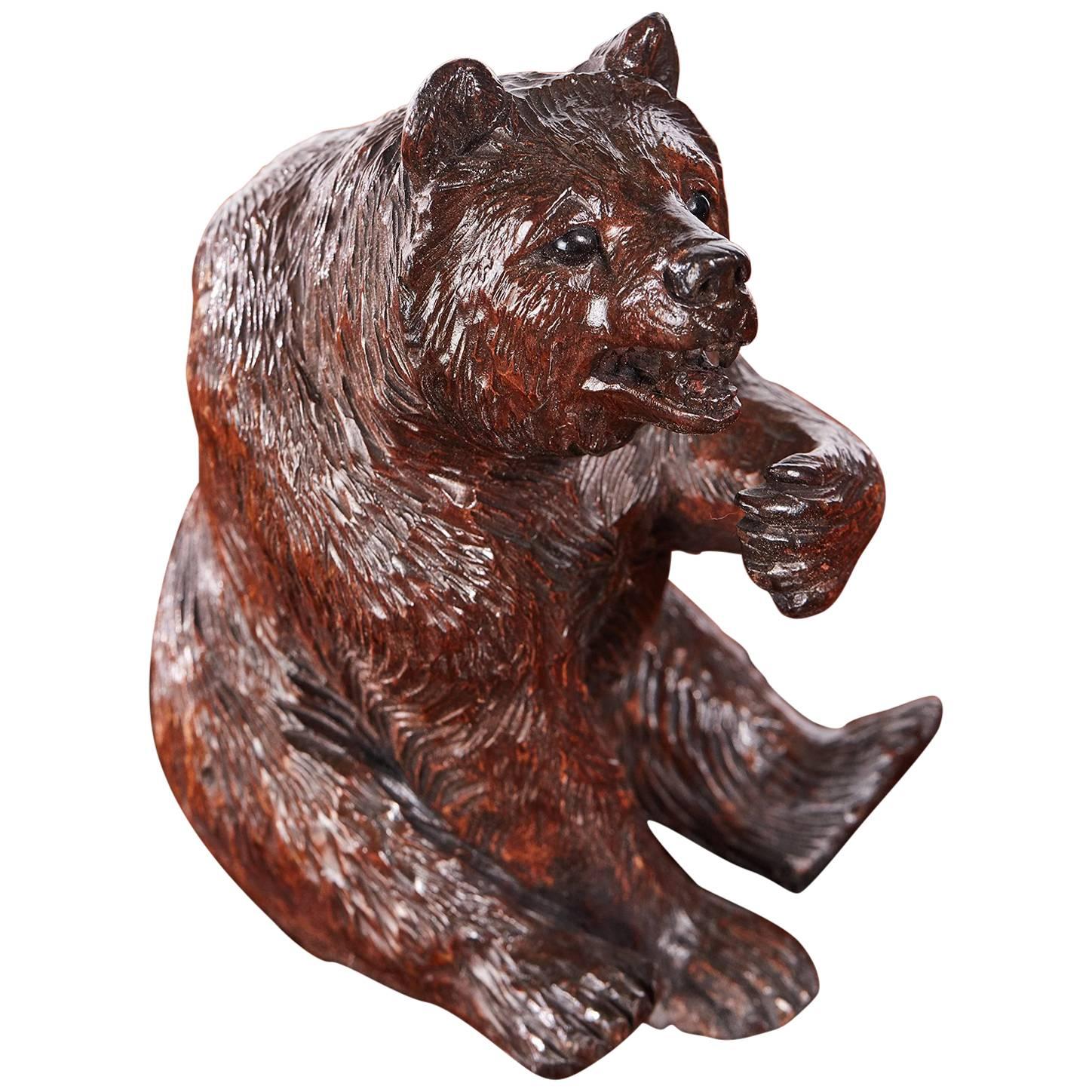 Quality Antique Carved Black Forest Bear