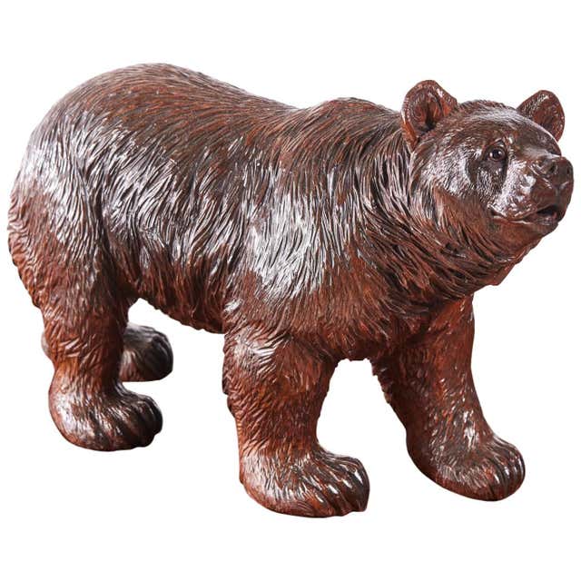 Large Antique Carved Black Forest Bear at 1stDibs