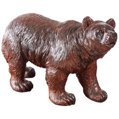 Large Antique Carved Black Forest Bear