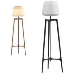 Lampo Floor Lamp in American Walnut in Four Finish Options by Ceccotti