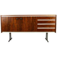 Vintage Dutch Design Lowboard / Sideboard by Topform Rosewood White Chrome, 1960