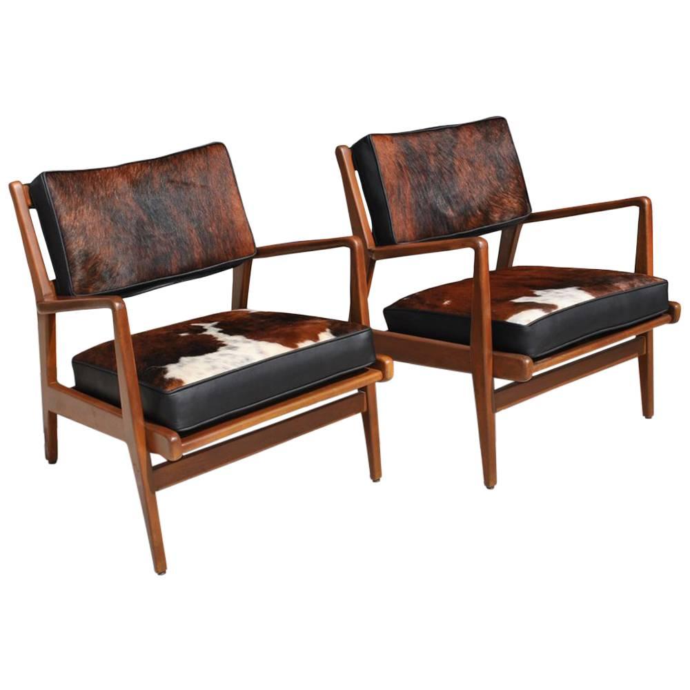 Pair of Vintage Midcentury Restored Jens Risom Lounge Chairs