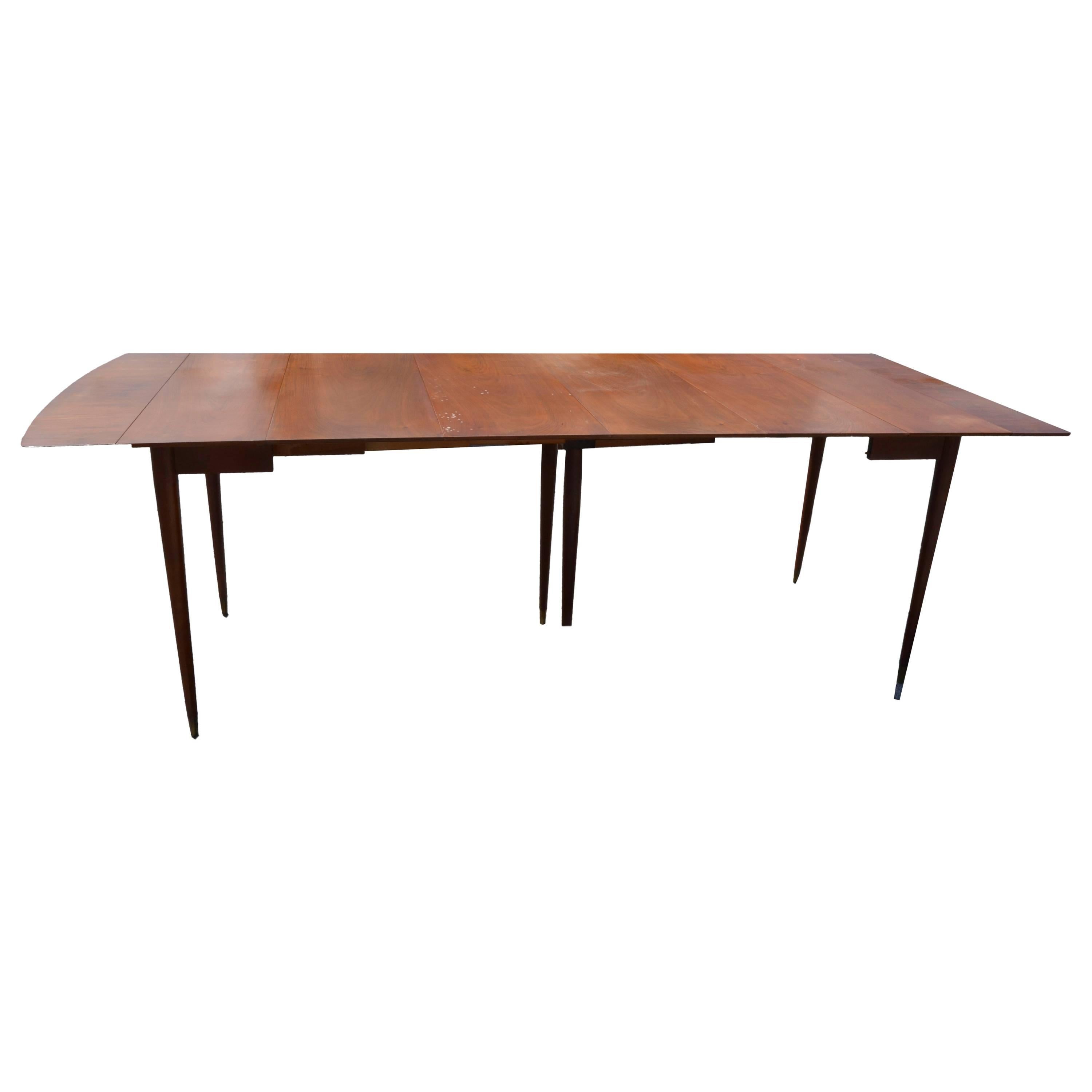 John Widdicomb Walnut Finish Extension Dining Table For Sale