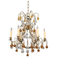 Chandelier with Clear and Amber Drops