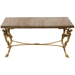 Neoclassical Marble and Gilt Coffee Table