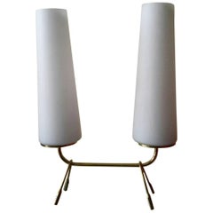 Mid-Century Modern Brass Table Lamp, France, 1950s