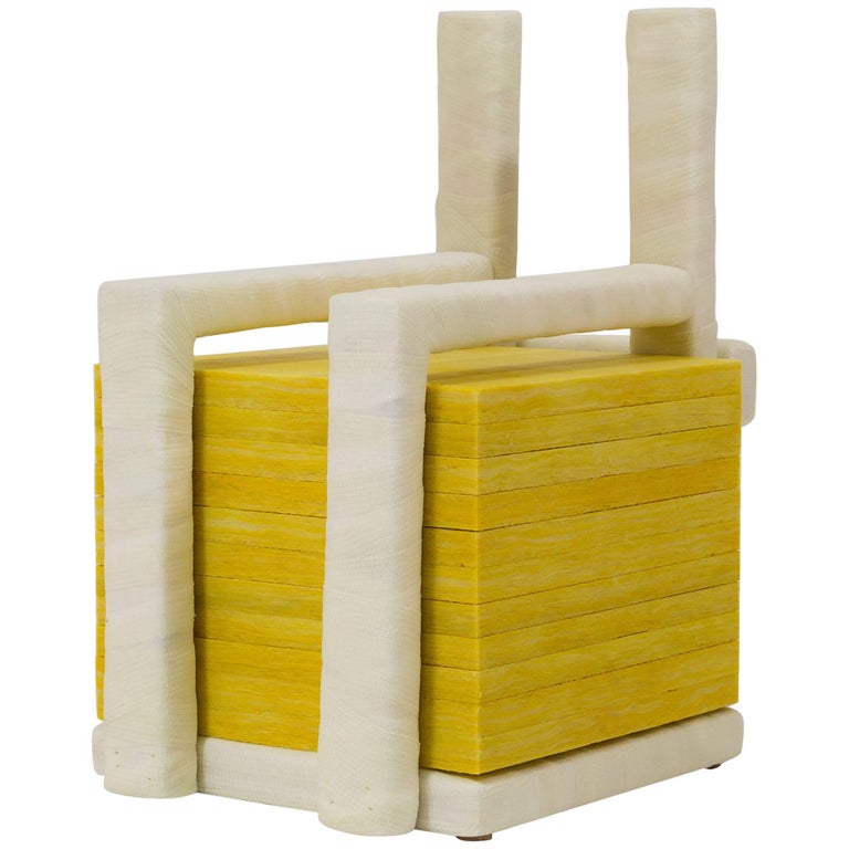 Isolated Stack, Modern Sculpture in Medical Cast Tape with Fiberglass Insulation