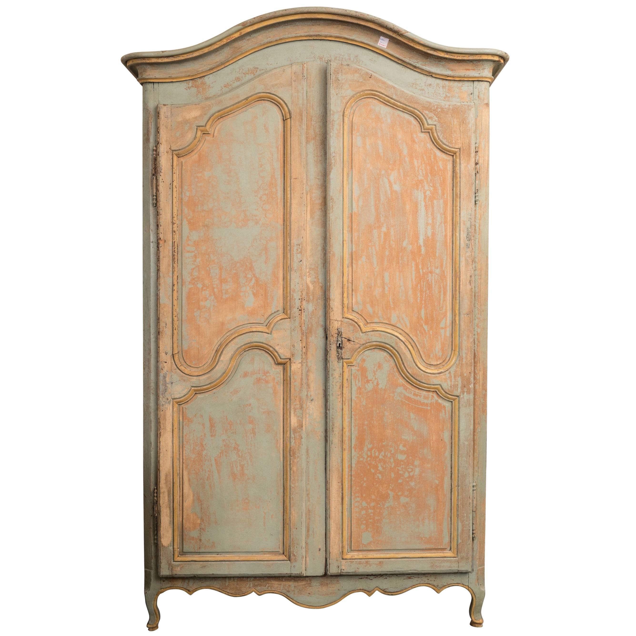 Wonderful Painted 19th Century Armoire or Buffet Deux Corps