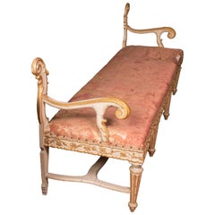 Fabulous 19th Century Italian Carved and Painted Venetian Bench