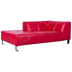 BoConcept Designer Chaise Longue Red Leather Sofa Couch Recamiere Couch