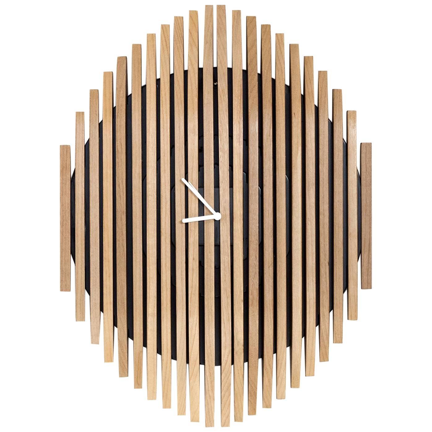 Ozomat Brazilian Contemporary Wood Wall Clock by Lattoog