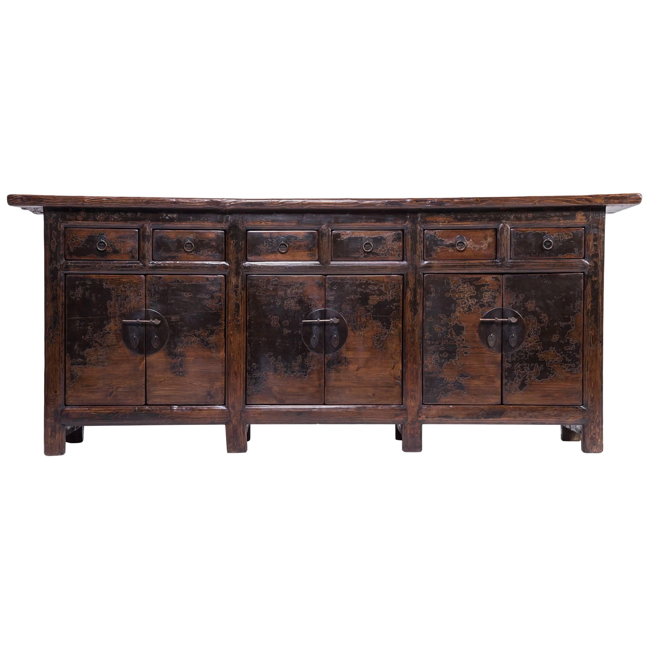 19th Century Chinese Six-Door Six-Drawer Provincial Coffer
