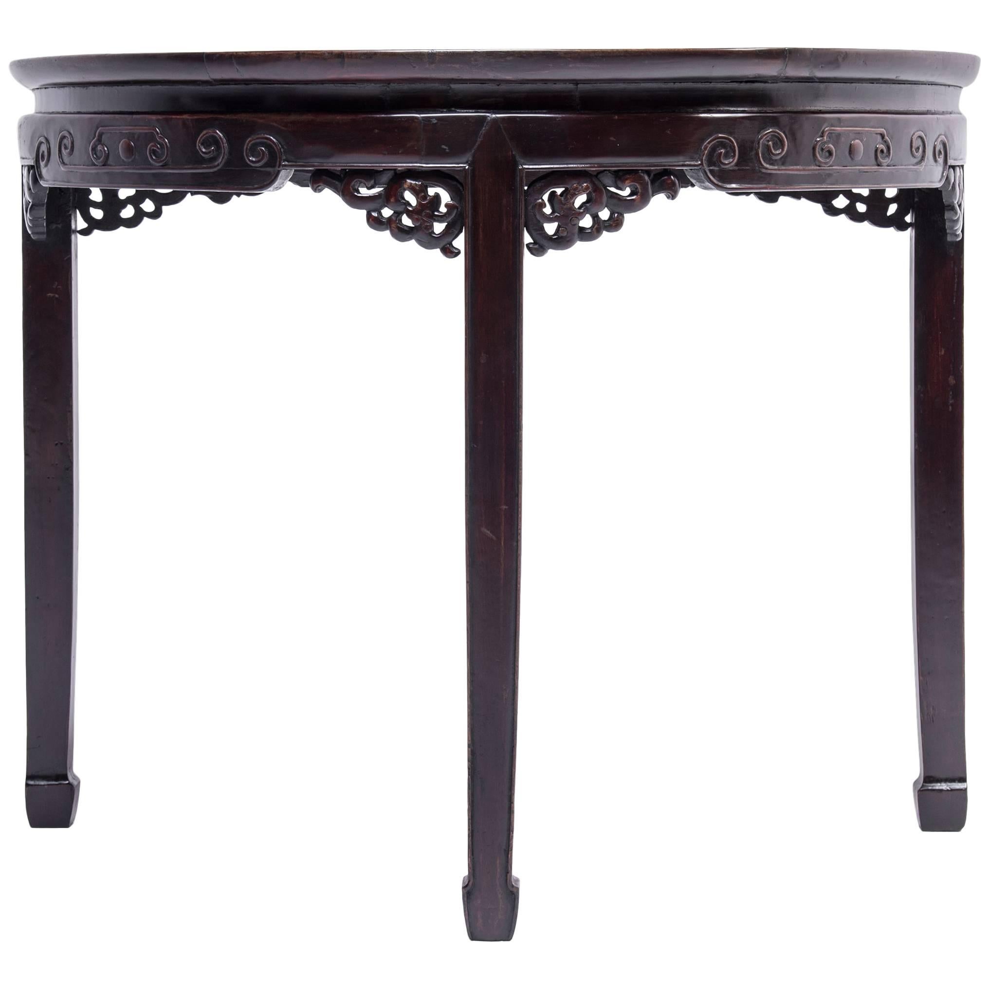 19th Century Chinese Demilune Table