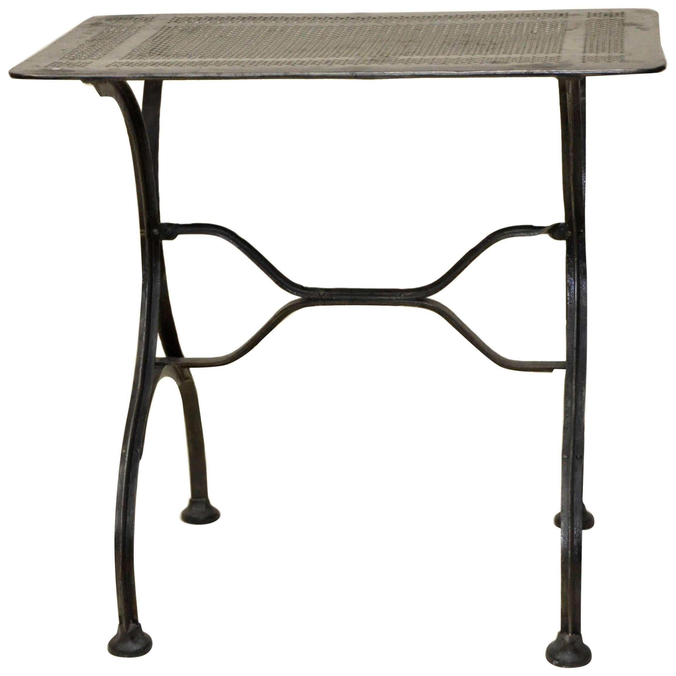 1930s Vintage Italian Stripped Metal Garden Table For Sale