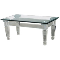 Rectangular Modern Acrylic and Glass Cocktail Table