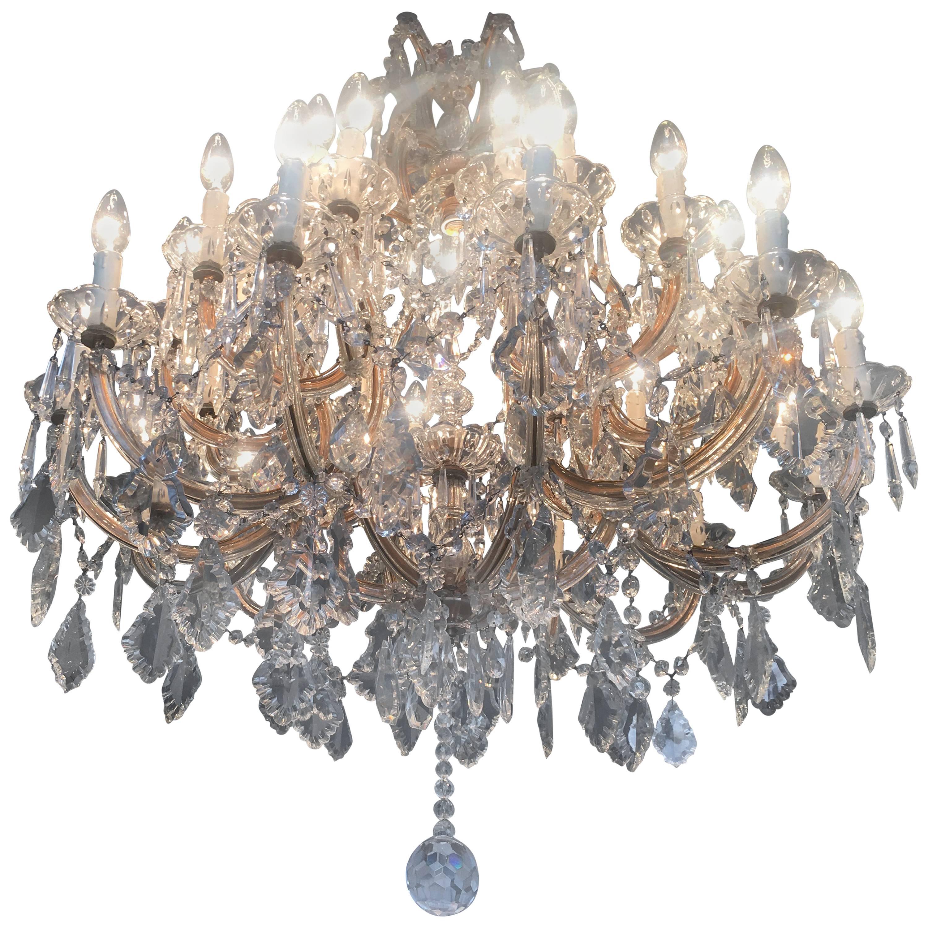 Imposing Crystal Chandelier Maria Theresa Style, Murano, 1950 at 1stDibs